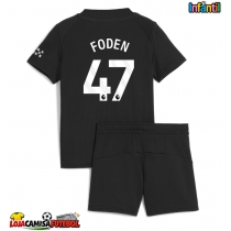 Camisa de Futebol Manchester City Phil Foden #47 Equipamento Secundário Infantil 2025-26 Manga Curta (+ Calças curtas)